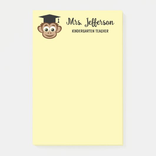 Aangepaste kleuterleidster schattige aap post-it® notes (Voorkant)