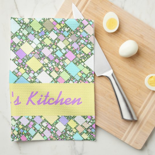 Aangepaste kleuterpasta's Abstract Theedoek (Quarter Fold)