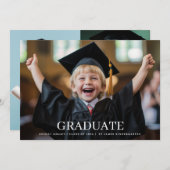 Aangepaste kleuterschool 3 Foto Classic Afstuderen Aankondiging (Voorkant / Achterkant)