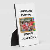 Aangepaste kleuterschool afstuderen krijbordfoto fotoplaat (Zijkant)