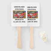 Aangepaste kleuterschool afstuderen krijbordfoto handwaaier (Voorkant en achterkant)