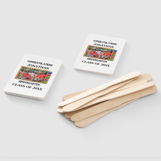 Aangepaste kleuterschool afstuderen krijbordfoto handwaaier (Niet-gemonteerd)