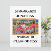 Aangepaste kleuterschool afstuderen krijbordfoto kaart (Staand voorkant)