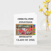 Aangepaste kleuterschool afstuderen krijbordfoto kaart (Gele Bloem)
