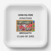 Aangepaste kleuterschool afstuderen krijbordfoto papieren bordje (Voorkant)