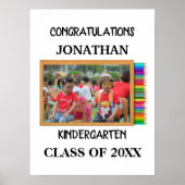 Aangepaste kleuterschool afstuderen krijbordfoto poster (Voorkant)