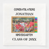 Aangepaste kleuterschool afstuderen krijbordfoto servet (Voorkant)