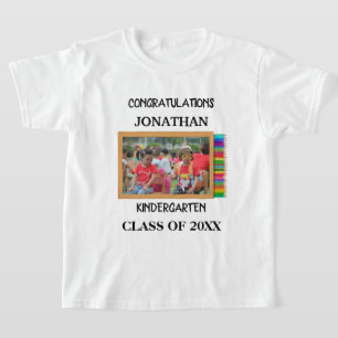 Aangepaste kleuterschool afstuderen krijbordfoto t-shirt