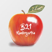 Aangepaste kleuterschool Classroom Red Apple Raamsticker (Vel)