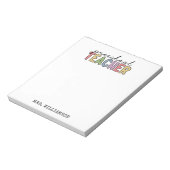 Aangepaste kleuterschool leraar gepersonaliseerd notitieblok (Linkerzijde)