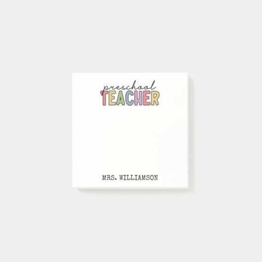 Aangepaste kleuterschool leraar gepersonaliseerd post-it® notes (Voorkant)
