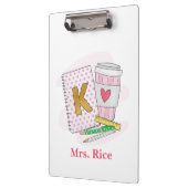 Aangepaste kleuterschool leraar roze Notitieboek k Klembord (Links)