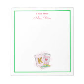 Aangepaste kleuterschool leraar waardering roze notitieblok (Voorkant)