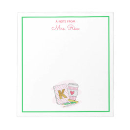 Aangepaste kleuterschool leraar waardering roze notitieblok