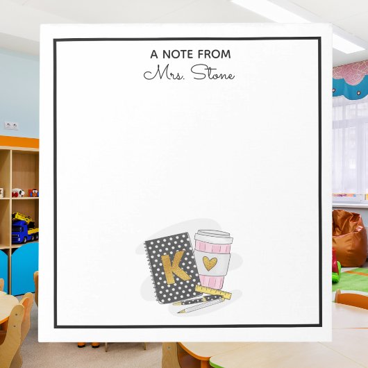 Aangepaste kleuterschool leraar waardering zwart notitieblok