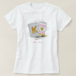Aangepaste kleuterschool leraar wit Notitieboek ko T-shirt