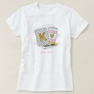 Aangepaste kleuterschool leraar wit Notitieboek ko T-shirt