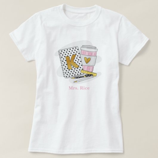 Aangepaste kleuterschool leraar wit Notitieboek ko T-shirt (Design voorkant)
