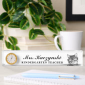 Aangepaste kleuterschool, schattige kikkat naambordje