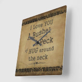Aangepaste klok "Ik hou van je, een bushel en een  (Hoek)