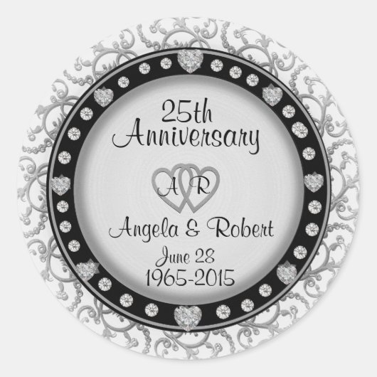 Aangepaste klok voor jubileum ronde sticker (Voorkant)