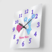 Aangepaste klokkast, Cheerlead Room Decor Vierkante Klok (Hoek)