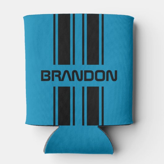 Aangepaste klompblauw- en zwarte snaarsport blikjeskoeler (Achterkant)