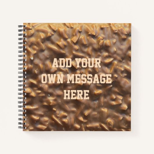 Aangepaste Klompige Chocolade Aangepaste Tekst Notitieboek (Voorkant)