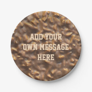 Aangepaste Klompige Chocolade Aangepaste Tekst Papieren Bordje