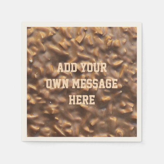 Aangepaste Klompige Chocolade Aangepaste Tekst Servet (Voorkant)