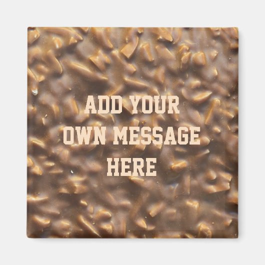 Aangepaste Klompige Chocoladereep Aangepaste Tekst Magneet (Voorkant)