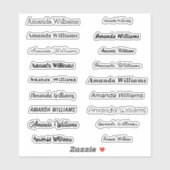 Aangepaste knipnaam stickers (Vel)