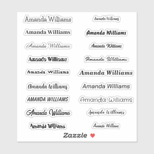Aangepaste knipnaam stickers (Vel)