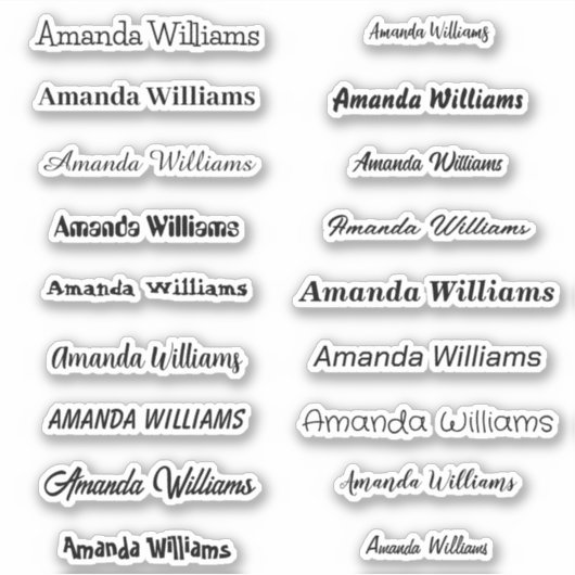 Aangepaste knipnaam stickers (Voorkant)