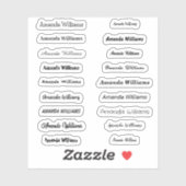 Aangepaste knipnaam stickers (Vel)