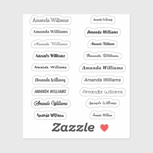 Aangepaste knipnaam stickers (Vel)