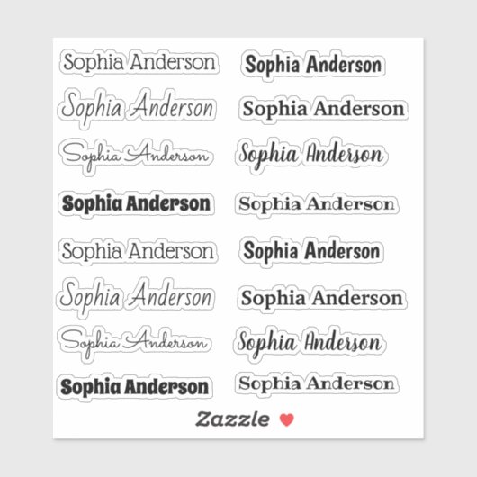 Aangepaste knipnaam stickers (Vel)