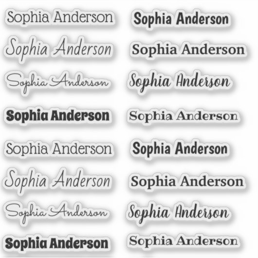 Aangepaste knipnaam stickers (Voorkant)