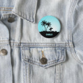 Aangepaste knop Beach Surfer Ronde Button 5,7 Cm (In situ)