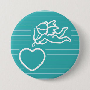 Aangepaste knop Cupid Strikes Ronde Button 7,6 Cm