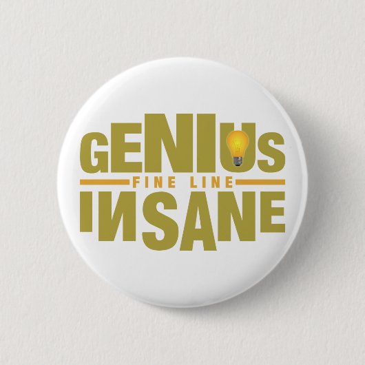 Aangepaste knop GENIUS VS INSANE Ronde Button 5,7 Cm (Voorkant)