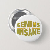 Aangepaste knop GENIUS VS INSANE Ronde Button 5,7 Cm (Voorkant /achterkant)