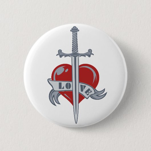 Aangepaste knop Liefde zwaard Ronde Button 5,7 Cm (Voorkant)