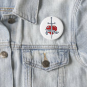Aangepaste knop Liefde zwaard Ronde Button 5,7 Cm (In situ)