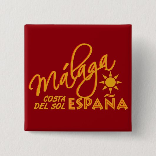 Aangepaste knop Málaga España Vierkante Button 5,1 Cm (Voorkant)