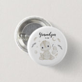 Aangepaste knop met Cute Boho Dinosaur Grandpa to Ronde Button 3,2 Cm (Voorkant /achterkant)