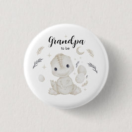 Aangepaste knop met Cute Boho Dinosaur Grandpa to Ronde Button 3,2 Cm