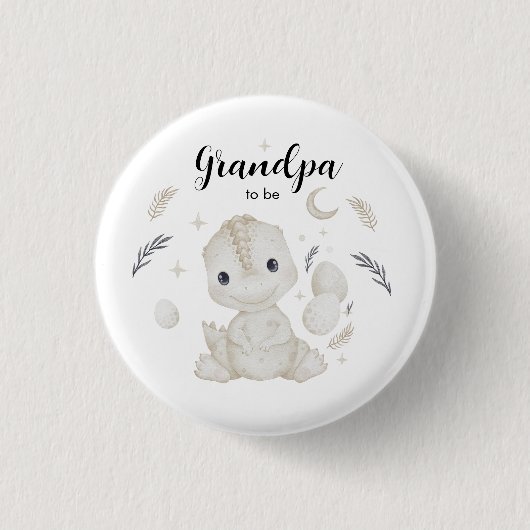 Aangepaste knop met Cute Boho Dinosaur Grandpa to Ronde Button 3,2 Cm (Voorkant)