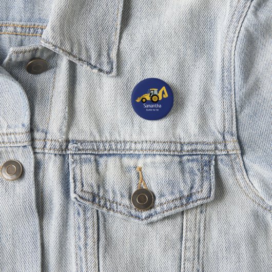 Aangepaste knop met naam van graafmachine ronde button 3,2 cm (In situ)