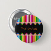 Aangepaste knop Pencils kleuren Ronde Button 5,7 Cm (Voorkant /achterkant)